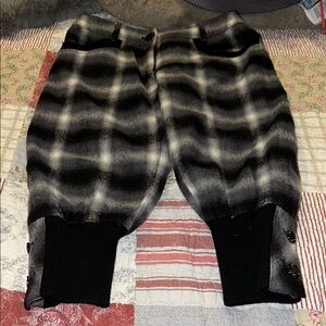 RARE Elegant Prosper wool blend plaid gaucho joggers pants cropped size 4